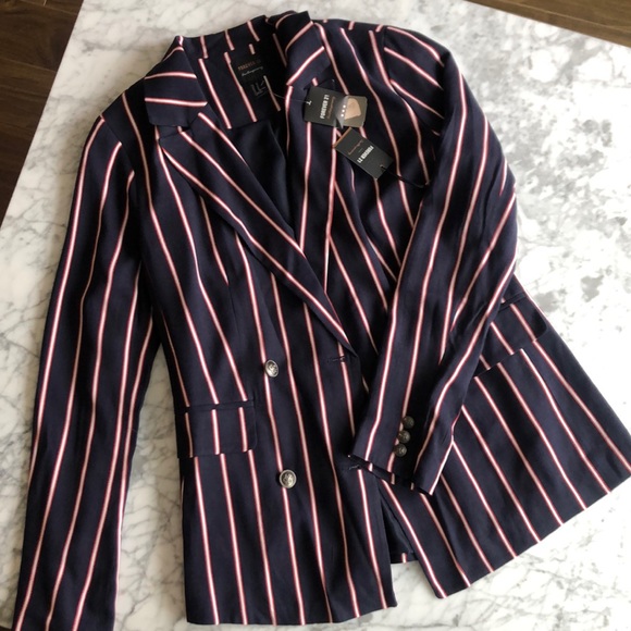 NWT Gorgeous striped navy blazer - Picture 2 of 6